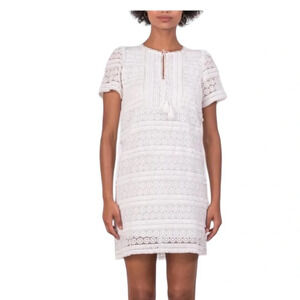Margaret O’Leary White Lace & Fringe Dress